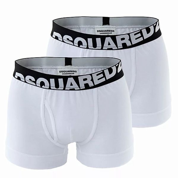 DSQUARED2 Herren Boxershorts - Pants, Cotton Stretch Trunk, 2er Pack Weiß S günstig online kaufen