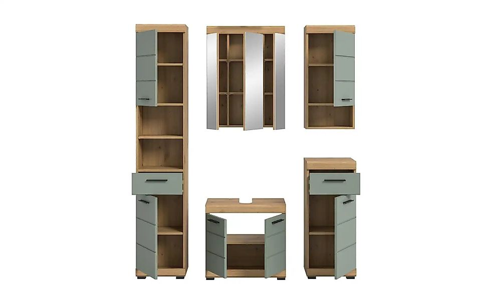 Badmöbel-Set SCHLOONSEE  5 teilig  bestehend aus: Hochschrank  WBU  Spiegel günstig online kaufen