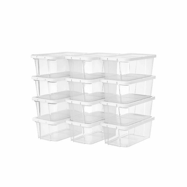 Songmics Schuhboxen mit Deckel 12er Set Transparent günstig online kaufen