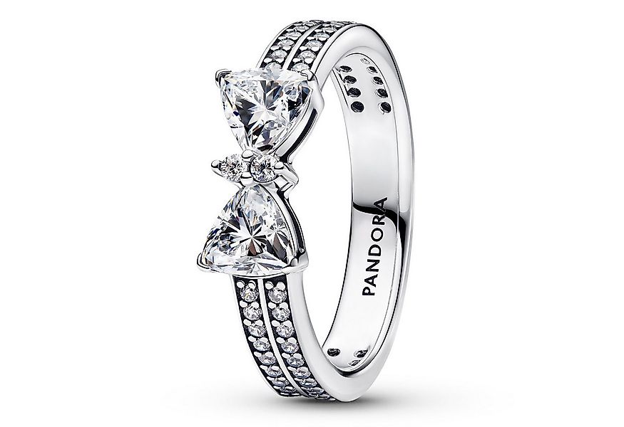 Pandora Silberring Silberring für Damen Funkelnde Schleife Doppelreihe günstig online kaufen