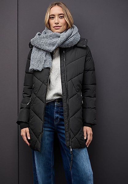 STREET ONE Steppjacke in Midi-Länge und mit abnehmbarer Kapuze mit Tunnelzu günstig online kaufen