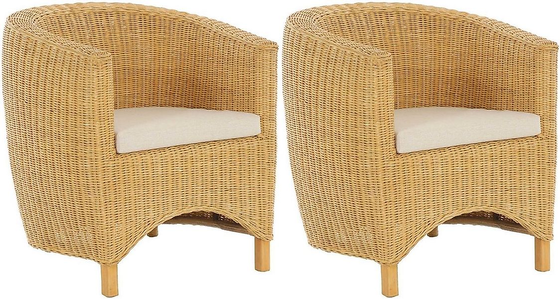 Krines Home Loungesessel Set/2 Rattan-Sessel Club/Wohnzimmersessel Clubsess günstig online kaufen