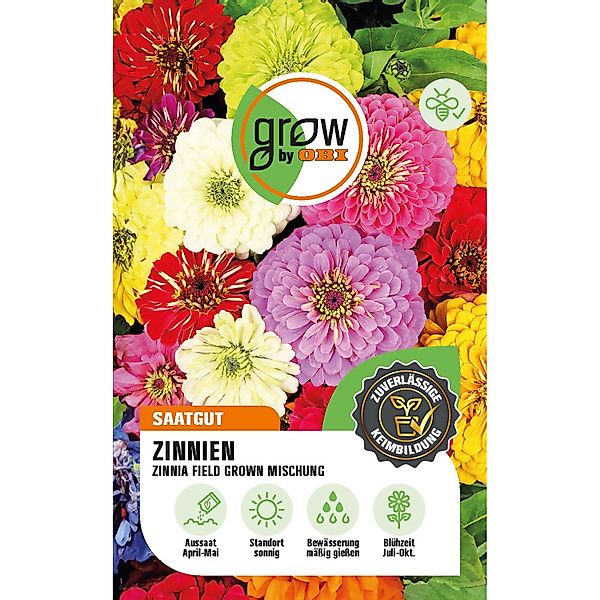 GROW by OBI Zinnien Field Grown Mehrfarbig Höhe ca. 90 cm günstig online kaufen