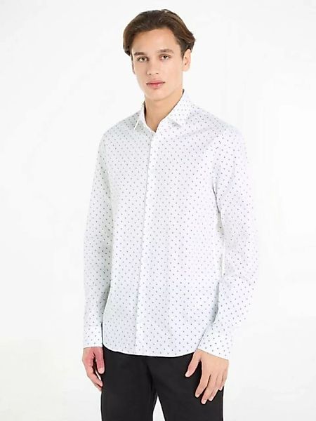 Calvin Klein Langarmhemd STRETCH COLLAR PRINT SLIM SHIRT günstig online kaufen