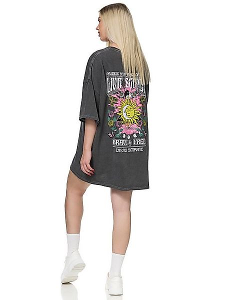 Worldclassca T-Shirt Worldclassca Oversized Print LIVIN SIMPLY T-Shirt lang günstig online kaufen