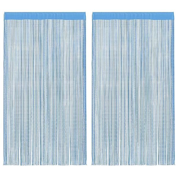 vidaXL Fadenvorhänge 2 Stk Hellblau 140x250 cm 4102046 günstig online kaufen