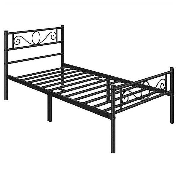 Yaheetech Bettgestell Metallbett mit Kopfteil, Einzelbett/Doppelbett günstig online kaufen