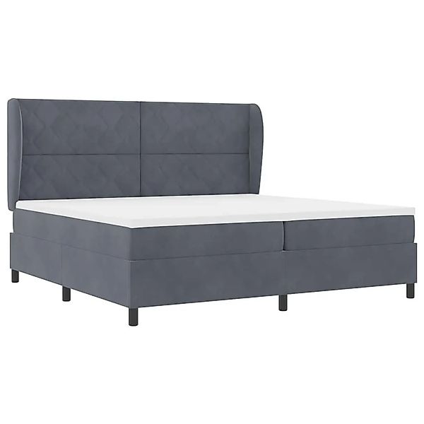 vidaXL Boxspringbett mit Matratze Dunkelgrau 200 x 200 cm Samt 3341001 günstig online kaufen