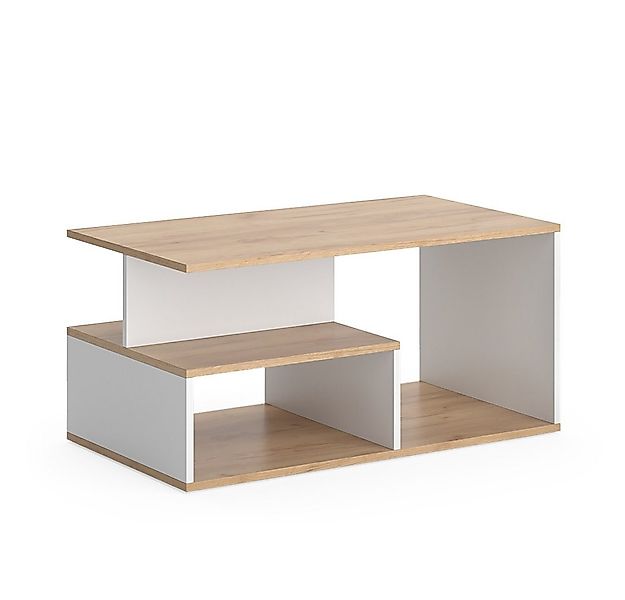 Vicco Couchtisch Hasso, Goldkraft Eiche/Weiß, 90 x 49.4 cm günstig online kaufen