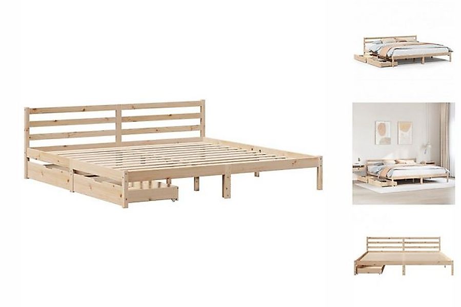 vidaXL Bettgestell Massivholzbett ohne Matratze 200x200 cm Kiefer Bett Bett günstig online kaufen