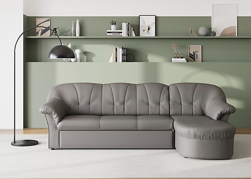 DOMO collection Ecksofa »Pegnitz, elegante Rückensteppung, kompakte Stellma günstig online kaufen