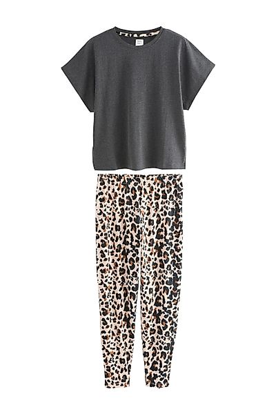 Next Pyjama Schlafanzug mit Leopardenmotiv (2 günstig online kaufen