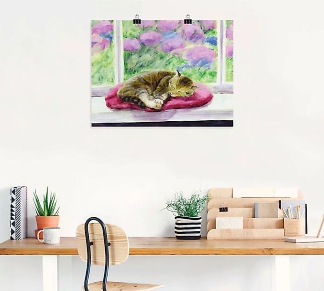 Artland Wandbild »Katze auf Gartenfensterbank«, Haustiere, (1 St.) günstig online kaufen
