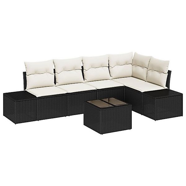 vidaXL Loungesofa 5-tlg. Garten-Sofagarnitur mit Kissen Braun Poly Rattan, günstig online kaufen