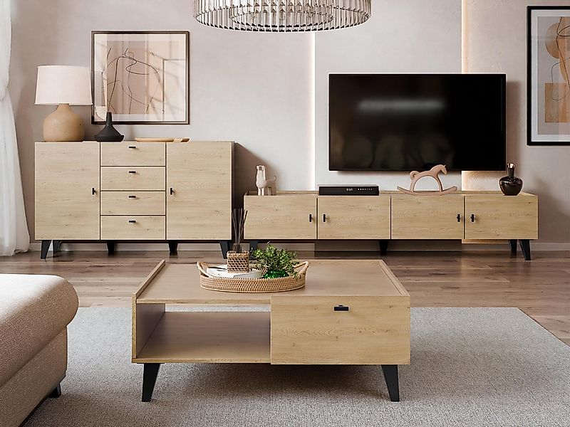 MIRJAN24 Wohnzimmer-Set Vurkizo, (3er-Set, Kommode, TV-Lowboard, Couchtisch günstig online kaufen