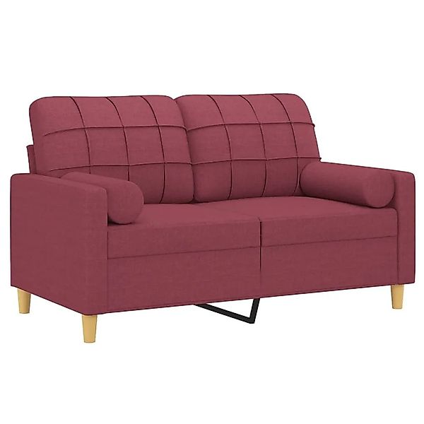vidaXL 2-Sitzer-Sofa mit Zierkissen Weinrot 120 cm Stoff 3200780 günstig online kaufen