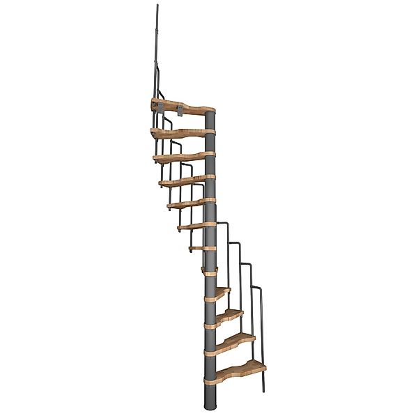 Minka Spindeltreppe Suono 140 cm x 78 cm Grau-Buche Hell Raumhöhe bis 305 c günstig online kaufen