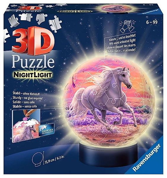 Ravensburger 3D-Puzzle 72 Teile Ravensburger 3D Puzzle Ball Nachtlicht Pfer günstig online kaufen