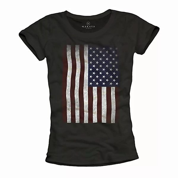 MAKAYA T-Shirt Damen USA Amerika Fahne US Flagge Trikot Sommer Top Frauen S günstig online kaufen