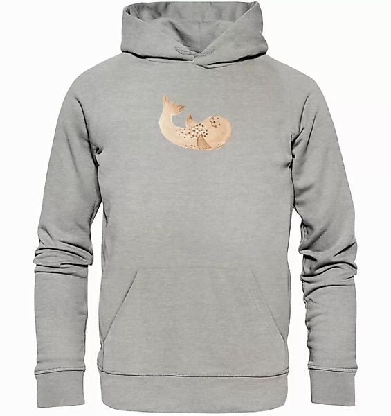 Mr. & Mrs. Panda Hoodie Größe L Robbe Liegen - Heather Grey - Geschenk, Obe günstig online kaufen