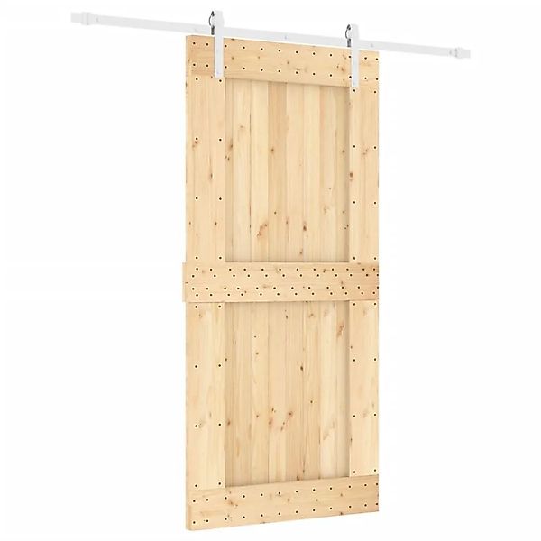 vidaXL Schiebetür mit Beschlag 95x210 cm Massivholz Kiefer 3203036 günstig online kaufen