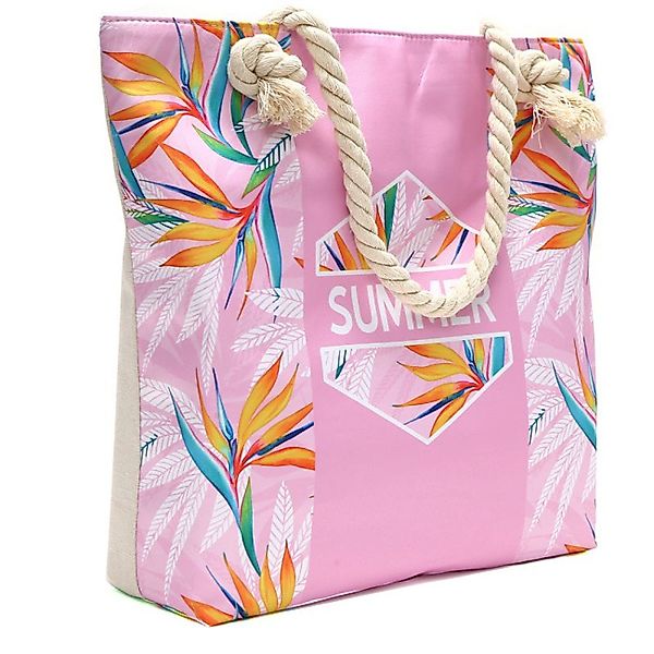 KARMA Strandtasche Blumen Pink Damen Badetasche günstig online kaufen