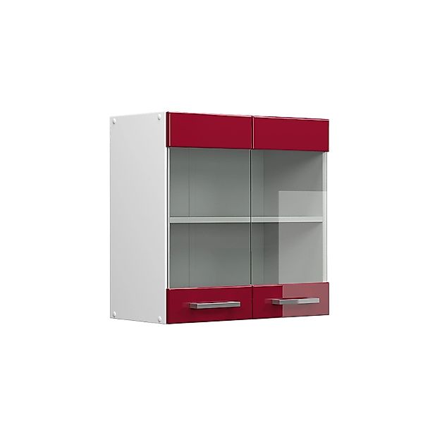 Vicco Küchenglasschrank R-Line Glashängeschrank Bordeaux Hochglanz/Weiß 60 günstig online kaufen