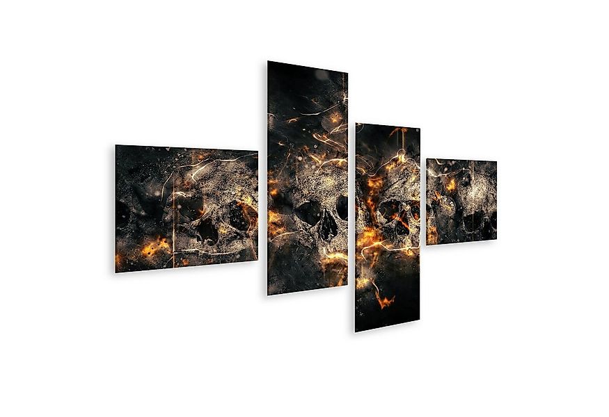 islandburner Leinwandbild Bild auf Leinwand Totenkopf Skull Schädel vor Feu günstig online kaufen