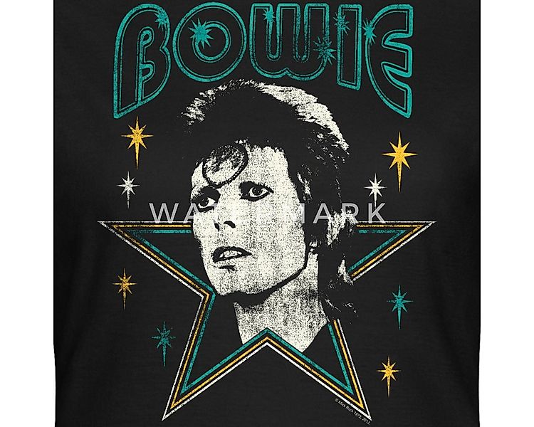 Spreadshirt T-Shirt David Bowie Schriftzug Mit Portrait Und Stern Frauen T- günstig online kaufen