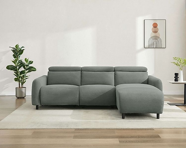 Home affaire Ecksofa »SKAANE in Cord, L-Form, 274 cm, manuelle u. elektrisc günstig online kaufen