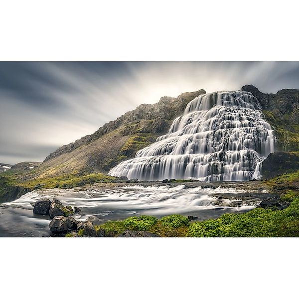 Sanders & Sanders Fototapete Wasserfall Grün Braun und Grau 3,6 x 2,7 m 601 günstig online kaufen