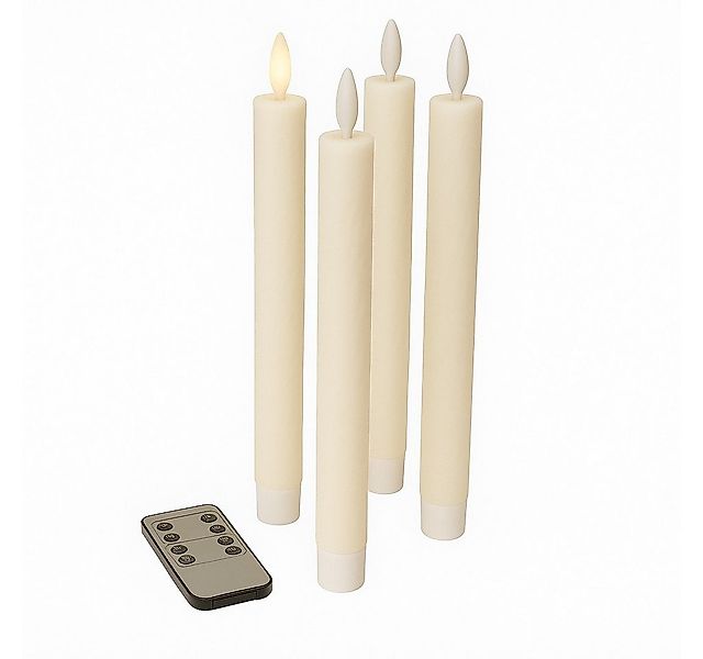 Fachhandel Plus LED-Kerze Stabkerzen 24,5 cm, LED Echtwachskerzen mit Timer günstig online kaufen