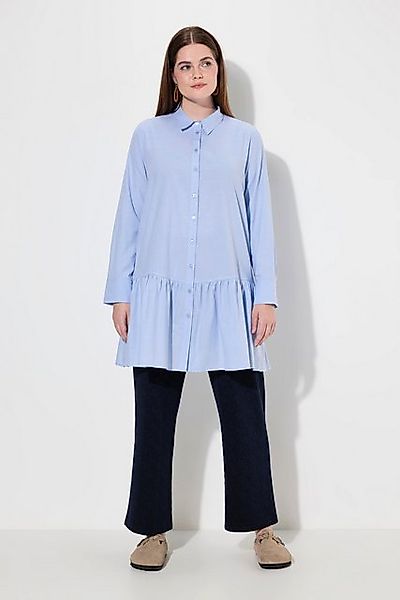 Ulla Popken Hemdbluse Hemdbluse Volantsaum Hemdkragen günstig online kaufen