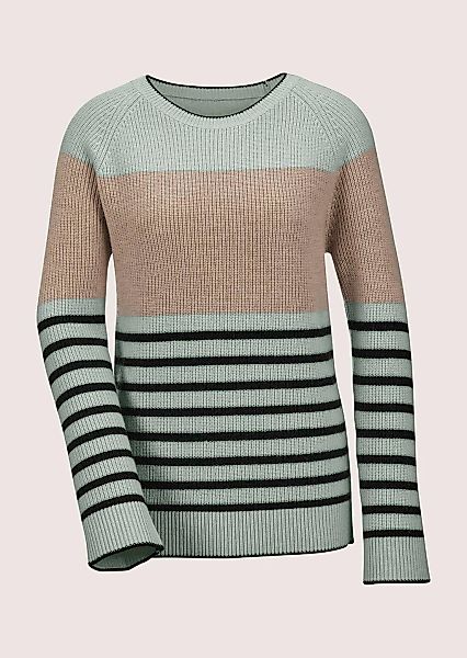 MADELEINE Longpullover "Pullover Schurwoll-Pullover mit Perlfang-Struktur" günstig online kaufen