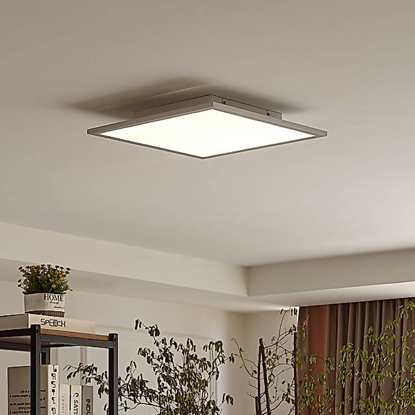 Lindby LED-Panel Livel, 4000K, 40 cm x 40 cm, silber, Metall günstig online kaufen