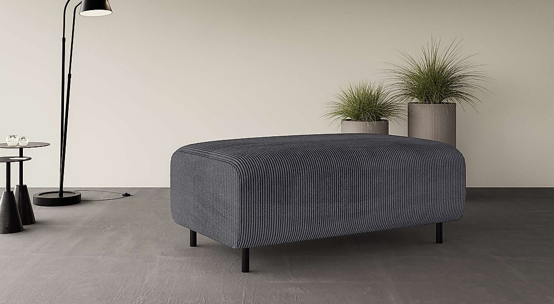 Home affaire Polsterhocker "ARROS groß mit Wellenunterfederung, Maße B/T/H: günstig online kaufen