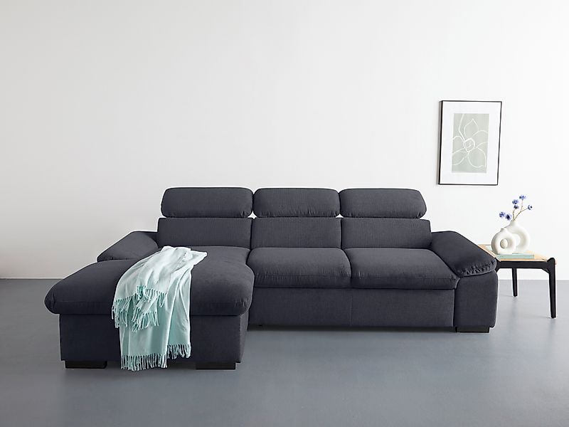 COTTA Ecksofa »Lola L-Form mit Kopfteilfunktion & Hocker« wahlweise mit Bet günstig online kaufen