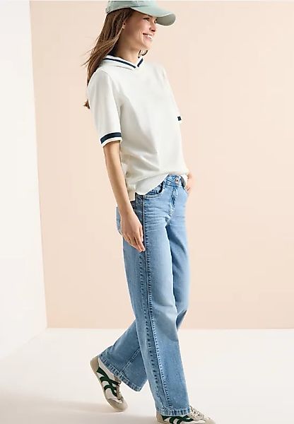 CECIL Kurzarm Shirt mit Kapuze und Rippdetails günstig online kaufen