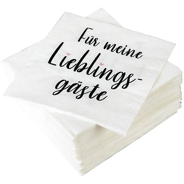 Bestlivings Servietten 33 x 33 cm Für Meine Lieblingsgäste 3 Lagig 120er Pa günstig online kaufen