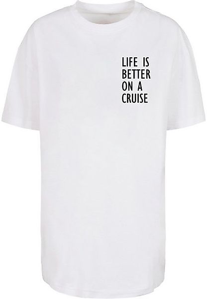 Merchcode T-Shirt Merchcode Damen Ladies Life Is Better Oversized Boyfriend günstig online kaufen