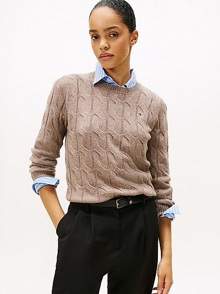 Tommy Hilfiger Strickpullover SOFT WOOL CABLE C-NK mit Zopfmuster, aus rein günstig online kaufen