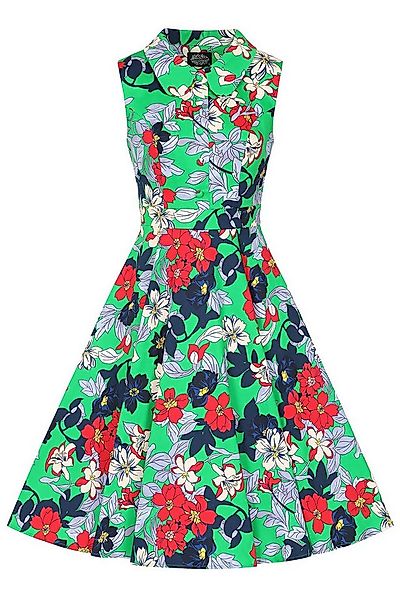 Hearts & Roses London A-Linien-Kleid Emerald Botanica Floral Vintage Retro günstig online kaufen