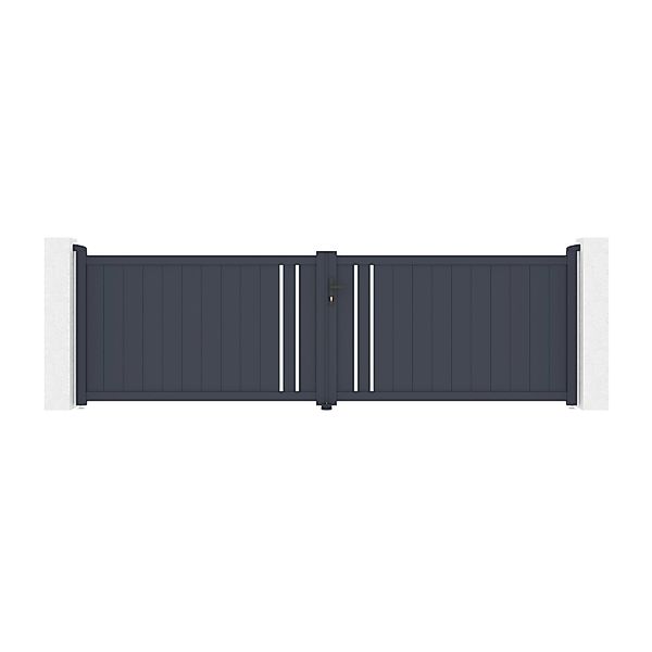 Casanoov Flügeltor 4M Giona H 120Cm Aluminium & 2 Eifel Pfosten 15X15Cm H 1 günstig online kaufen