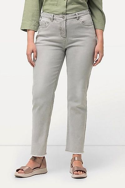 Ulla Popken Röhrenjeans Jeans Sarah Fransensaum vorgewaschen Stretch günstig online kaufen