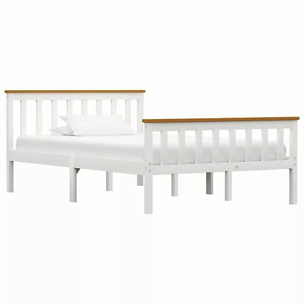 furnicato Bett Massivholzbett Weiß Kiefer 120x200 cm günstig online kaufen
