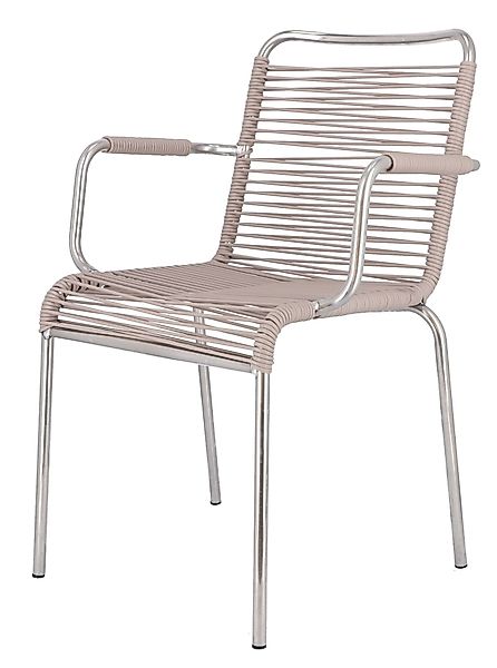 Fiam Stuhl Spaghetti aus Aluminium, Taupe günstig online kaufen
