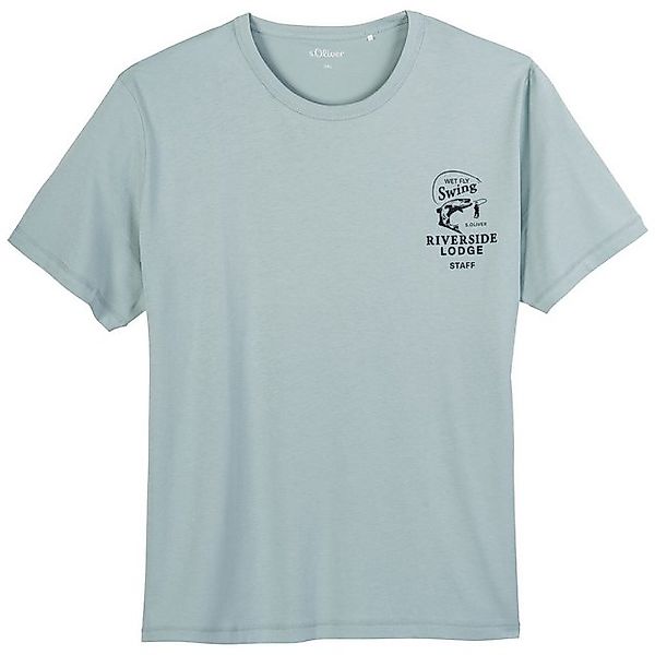 s.Oliver Rundhalsshirt Große Größen Herren T-Shirt mint Riverside Lodge s.O günstig online kaufen