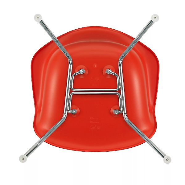 Vitra - Eames Plastic Armchair DAX verchromt - mohnrot/Sitzschale Polypropy günstig online kaufen