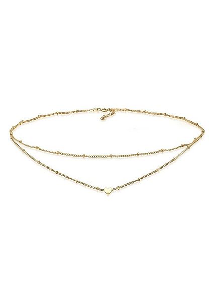 Elli Collier Choker Layer Kugelkette Herz 925 Silber günstig online kaufen