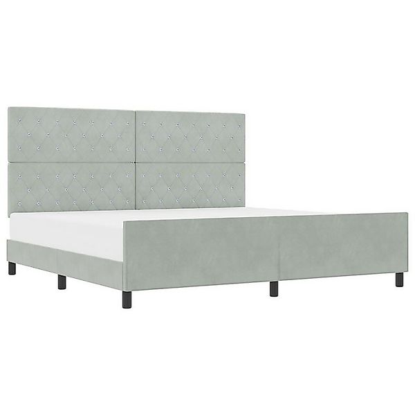 vidaXL Bett Bettgestell Hellgrau 200x200 cm Samt (1-tlg) günstig online kaufen